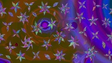 Kumaş desenli papatya çiçeği detayı. Kahverengi renkte çiçekler.