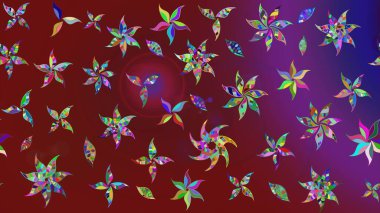 Yaz çiçekleri teması. Klasik çiçekler. Kırmızı renkler. Suluboya resim taklit Raster çizimi. El çizimi soyut süslü elementler.