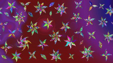 Kırmızı çiçekli eskiz deseni, suluboya çiçek deseni, sevimli çiçek, duvar kağıdı, kart ya da kumaş için fayanslı. Raster - stok.