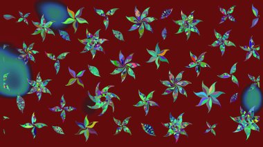 Kumaş, duvar kağıdı ve kağıt üzerine baskı yapmak için gelişen arka plan. Eski usul küçük çiçekli şirin bir eskiz deseni. Moda arka planında parlak buketler. Raster illüstrasyonu.