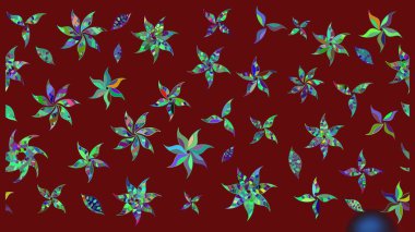 Hediye ambalaj kağıdı, tebrik kartları, posterler ve pankart tasarımı. Raster düz çiçek çizim deseni. Kırmızı renkte çiçekler.