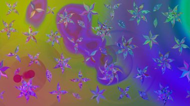 Suluboya, elle çizilmiş. Raster hisseleri. Çiçekler menekşe üzerine. Taslak arkaplan deseni.