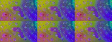 Hediye ambalaj kağıdı, tebrik kartları, posterler ve pankart tasarımı. Mor renkli çiçekler. Raster düz çiçek çizim deseni.