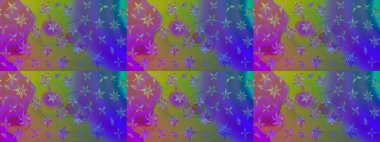 Güzel kumaş deseni. Mor renklerde. Raster illüstrasyonu. Raster illüstrasyonunda çiçek deseni çizimi.