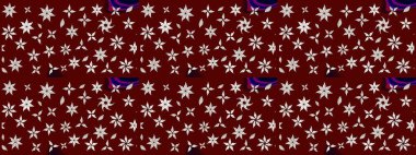 El çizimi çiçek çizimi deseni (fayans). Tekstil için suluboya eskiz deseni. Şirin çiçekli, desenli, kırmızı renkli çizim deseni.