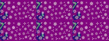 Raster Çiçek İllüstrasyonu güzel tekstil. Mor renkli etnik çiçeklerle zarif eskiz deseni.