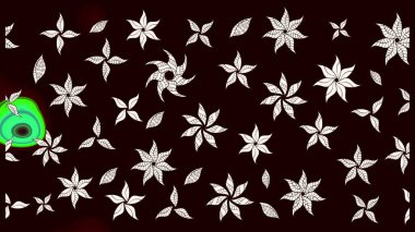 Çok renkli, zarif küçük çiçekler ve siyah renkli komik böcekler, raster desen, illüstrasyon..