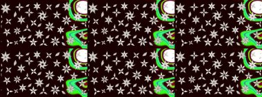 Elle çizilmiş çiçek desenli Raster çizimi. Tekstil, kumaş, ambalaj, hatıra defteri için hoş bir çiçek arkaplanı. Çocuksu tasarım. Siyah arkaplanda.