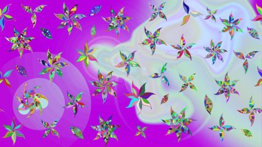 Parlak çiçekli nötr renkler üzerine soyut çizim deseni. Küçük çiçekte hoş bir çiçek deseni var. Çiçek elementli zarif raster dokusu..