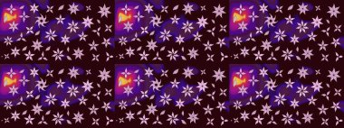 Çiçekli karalama şeklinde Raster çiçek deseni. Kahverengi renkli çiçekler. Yumuşak, bahar çiçekli arka plan.