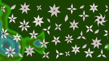 Raster illüstrasyonu. Çizim çiçek deseni duvar kâğıdı olarak kullanılabilir. Yeşil renkte çiçekler.