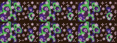 Kahverengi üzerine çiçekler. Eskiz arkaplan modeli. Raster hisseleri. Suluboya, elle çizilmiş.