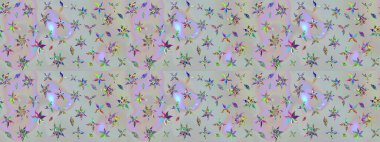 Klasik çiçek tasarımı elementleri. Raster illüstrasyonu. Gri kıvırcık çiçekler gri renkte şekillenir.