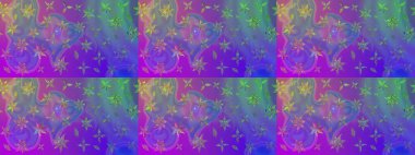 Raster illüstrasyonundaki çiçek desenli çizim. Mor renkli çiçekler. Düz Çiçek Elementleri Tasarımı. Renkli Yaz Teması çizim şablonu.