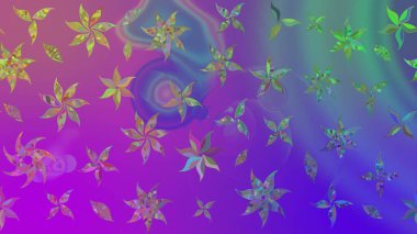 Raster. Mor renkli güzel çiçekli çizim deseni, suluboya çiçek deseni, duvar kağıdı, kart veya kumaş için fayanslı..