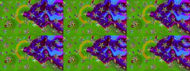 Güzel kumaş deseni. Raster illüstrasyonundaki çiçek desenli çizim. Raster illüstrasyonu. Yeşil renklerde.