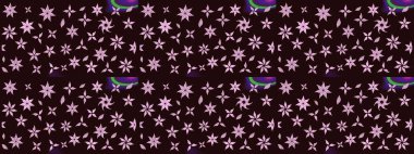 Küçük çiçekteki sevimli çiçek deseni. Kahverengi renkte çiçekler.