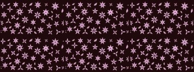 Raster illüstrasyonu. Kahverengi renklere karalamalar çizilmiş çiçek deseni.