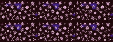 Raster illüstrasyonu. Kahverengi renklere karalamalar çizilmiş çiçek deseni.