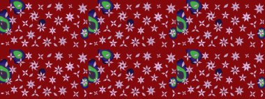 Üst manzara, yumuşak kırmızı renk tarzı. Çiçek kompozisyonu, el boyası, hassas şablon. Manzaralı çiçek deseni. Sevgililer günü ve tebrik kartı konsepti için şık bir davet.