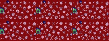 Kırmızı renklerde Asya tekstili. Suluboya çiçekli çiçek deseni. Raster illüstrasyonu.