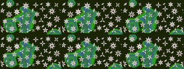 Çiçek deseni. Raster illüstrasyonu. Şatafatlı bahar bahçesi dokusu. Çiçek çizimi arkaplanı.