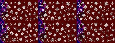 Çiçek ve yapraklı karalama şeklinde Raster çiçek deseni. Kibarca, kırmızı renkte bahar çiçekleri. Raster illüstrasyonu.