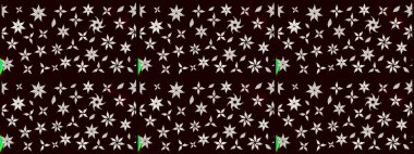 Renkli Bahar Teması eskiz kalıbı. Çiçek desenli eskiz. Düz Çiçek Elementleri Tasarım Raster illüstrasyonu. Siyah renkte çiçekler.