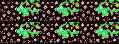 Modern çiçek arkaplanı. Halk tarzı. Moda baskıları için zarif bir şablon. Parlak renkli çiçekleri ve siyah yaprakları olan harika bir çiçek deseni..