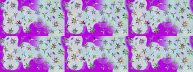 Tarafsız renklere karalamalar çizilmiş çiçek deseni. Raster illüstrasyonu.