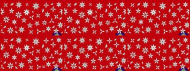 Çiçekli karalama şeklinde Raster çiçek deseni. Yumuşak, yaz çiçekli arka plan. Kırmızı renkte çiçekler.