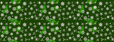 Raster illüstrasyonu. Küçük çiçekteki sevimli çiçek deseni. Yeşil renkte çiçekler.