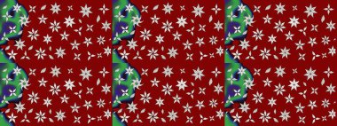 Düz Çiçek Elementleri Tasarımı. Raster illüstrasyonundaki çiçek desenli çizim. Renkli Bahar Teması eskiz kalıbı. Güzel kumaş deseni.