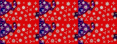 Arkaplan dokusu, duvar kağıdı, kırmızı renkli çiçek teması. Kabile sanatı boho baskısı, klasik çiçek arkaplanı. Soyut etnik raster çizim kalıbı.