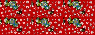 Renkli Bahar Teması eskiz kalıbı. Raster illüstrasyonu. Şirin çiçek elementleri. Taslak desenli, modaya uygun kumaş deseni. Düz Çiçek Elementleri Tasarımı.