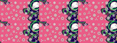 Doğa. Raster deseni. Çiçek kolajı. Çiçek kompozisyonu. Küçük çiçekte güzel bir desen var. Çiçek arkaplan. - Pembe çiçekler.