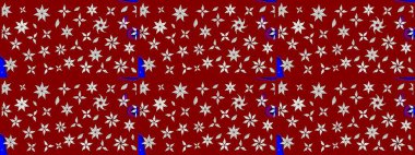 Çiçek desenli eskiz. Düz Çiçek Elementleri Tasarım Raster illüstrasyonu. Renkli Bahar Teması eskiz kalıbı. Kırmızı renkte çiçekler.