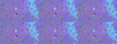 Mor renklerde. Raster illüstrasyonu. Menekşe renginde mor papatya deseni.