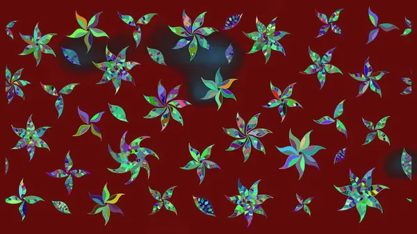 Düz Çiçek Elementleri Tasarımı. Sketch Colour Spring Theme eskiz kalıbı. Kırmızı renkte çiçekler. Sevimli çiçek raster deseni.