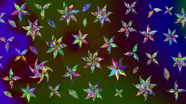 Kahverengi renklerde bahar çiçekleri. Çiçekli karalama şeklinde Raster çiçek deseni. Raster illüstrasyonu.