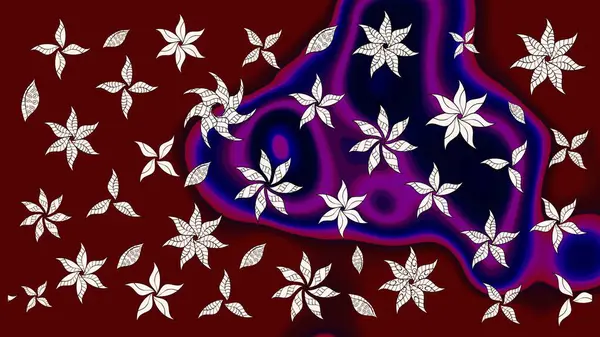 Çizim çiçek deseni duvar kâğıdı olarak kullanılabilir. Raster illüstrasyonu. Kırmızı renkte çiçekler.