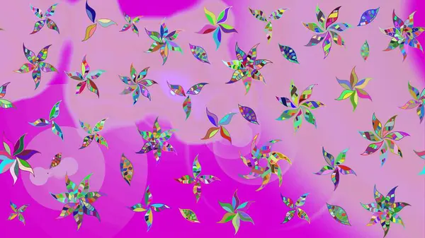 Düz Çiçek Elementleri Tasarımı. Renkli Bahar Teması eskiz kalıbı. Çocuk stili. Çiçekli çizim raster arkaplanı.