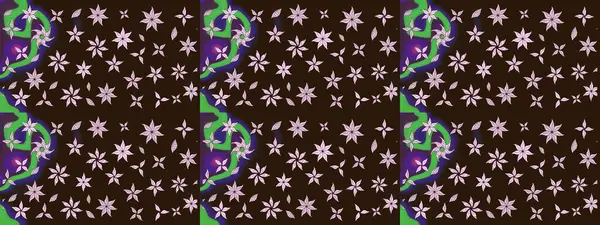 Renkli Yaz Temalı eskiz kalıbı. Düz Çiçek Elementleri Tasarımı. Raster Illustrasyon 'daki Çiçek Deseni' nin son moda çizimi. Kahverengi renkte çiçekler.