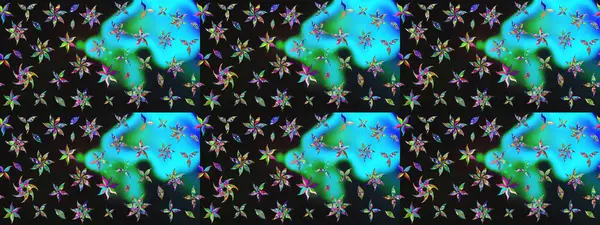 Gri renkli bitkilerden oluşan parlak çiçekli çizim deseni.