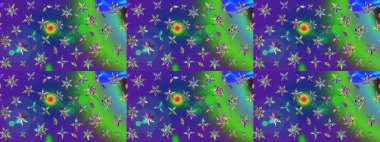 Mavi renkli çiçekler. Çiçekli karalama şeklinde Raster çiçek deseni. Nazik, narin çiçek arkaplanı.