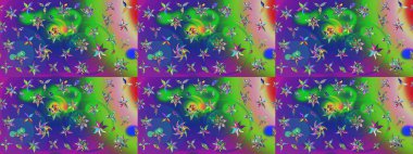 Raster. Zarif, parlak ve yeşil çiçek desenli bir taslak. Sabıka baskıları, bebek kıyafetleri, duvar kâğıtları, paket kutuları vb..