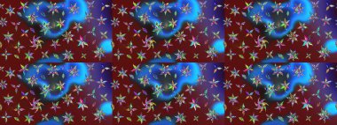 Küçük çiçekteki sevimli çiçek deseni. Raster illüstrasyonu. Kırmızı renkte çiçekler.