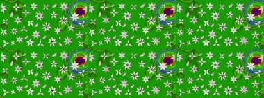 Modern gelişim yeşil raster arka plan duvar kâğıdı illüstrasyonu klasik çizgili, desenli desenli çiçekler, çiçekli süsler. Çiçekli el çizimi çizimi deseni.