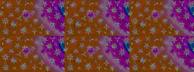 Raster illüstrasyonu. Modaya uygun kumaş deseni. Küçük çiçekteki sevimli çiçek deseni. Tony 'nin kumaş desenini çiz.