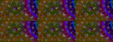 Raster illüstrasyonu. Küçük çiçekli şirin bir desen. Çiçek ve yapraklı çiçek deseni.